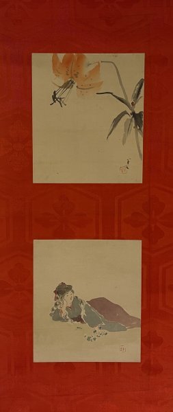 Yahoo!オークション - 【真作】梶田半古 花図 美人画 二図 絹本 Yahoo!オークション - 【真作】梶田半古 花図 美人画 二図 絹本
