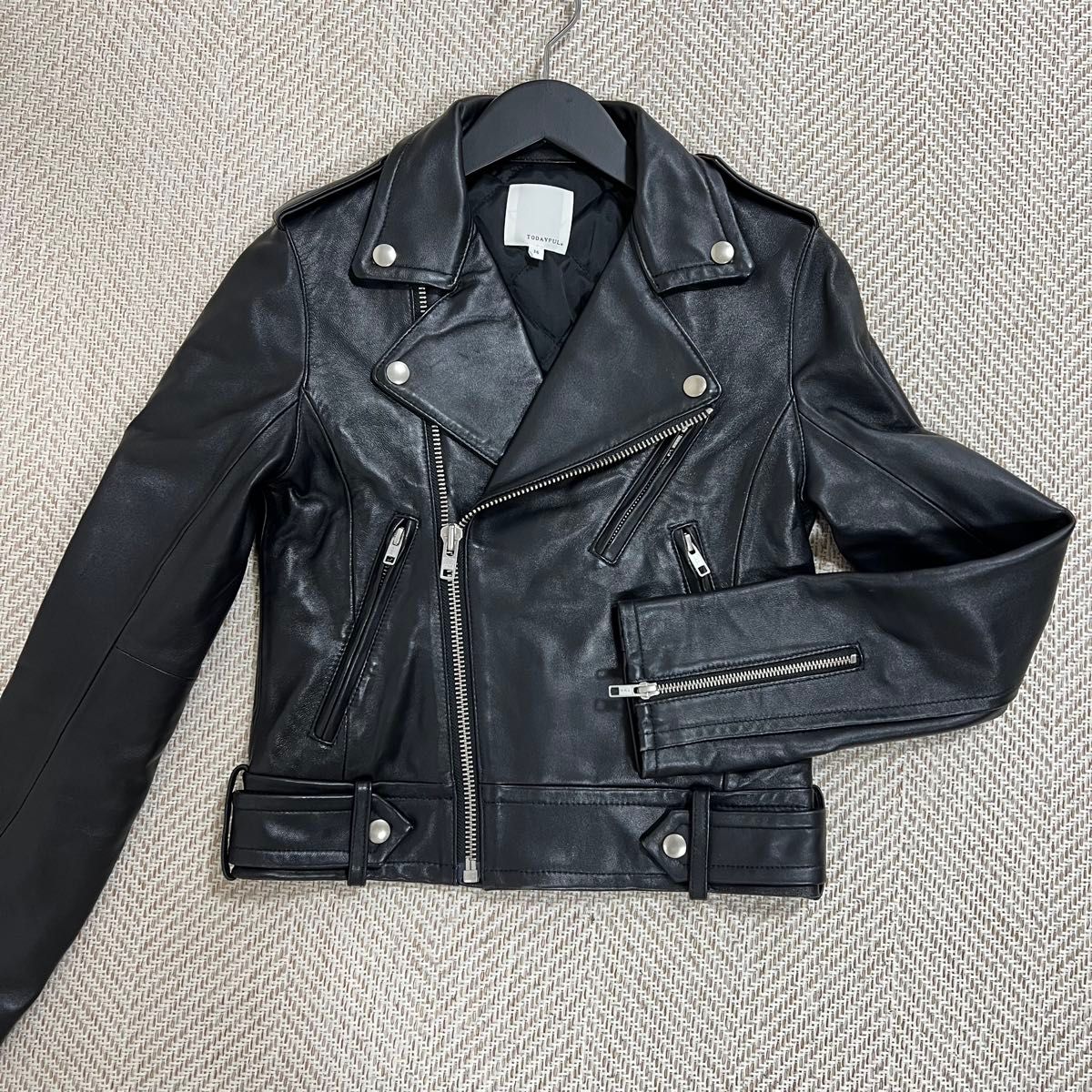 【室内試着のみ】todayful 羊革 ライダース ジャケット 36 TODAYFUL トゥデイフル ラムレザーライダースジャケット 36