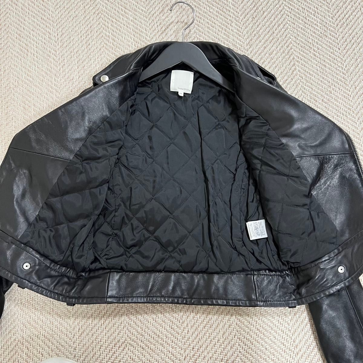 【室内試着のみ】todayful 羊革 ライダース ジャケット 36 TODAYFUL トゥデイフル ラムレザーライダースジャケット 36