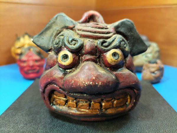 初だし古品 土鈴 厄除け 魔除鈴 大山烏天狗 鬼面 般若面 まん平 初だし古品 土鈴 厄除け 魔除鈴 大山烏天狗 鬼面 般若面 まん平