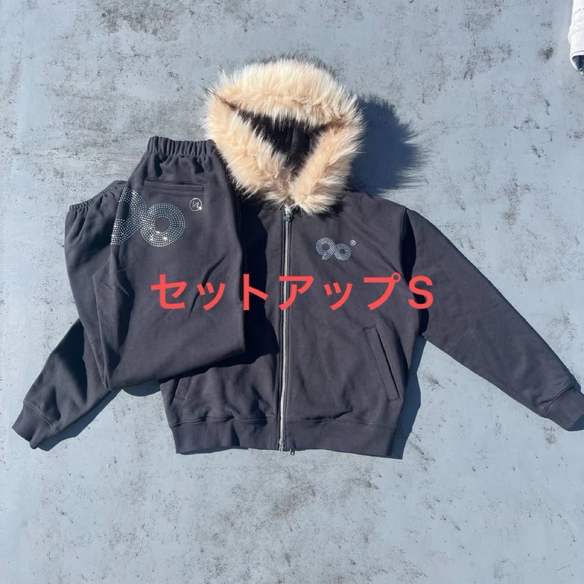 90 Logo Far Zip Hoodie【9090girl】黒 ブラック S 90 Logo Far Zip Hoodie【9090girl】黒ブラックS