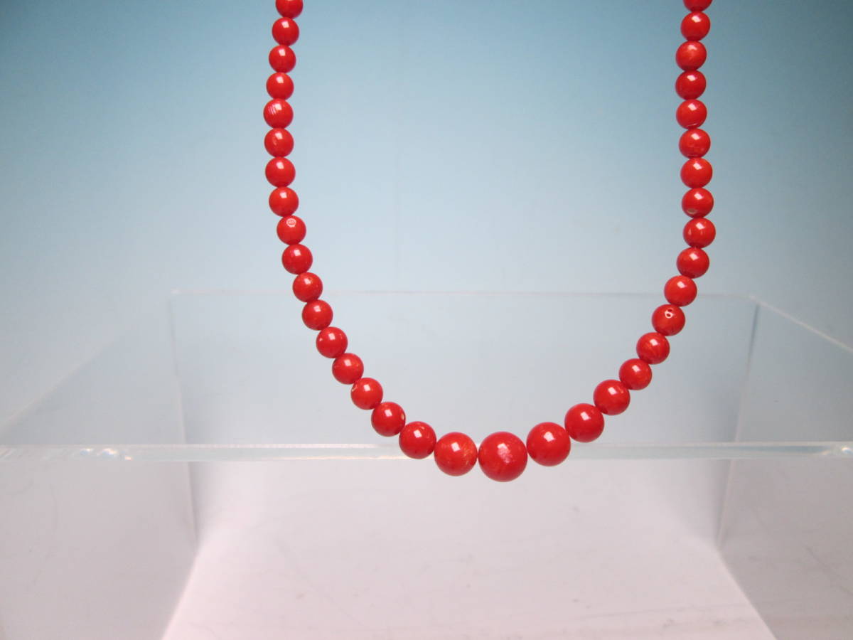 *SILVERbook@.. red .. sphere 3mm~7,5mm. necklace 12g case attaching 