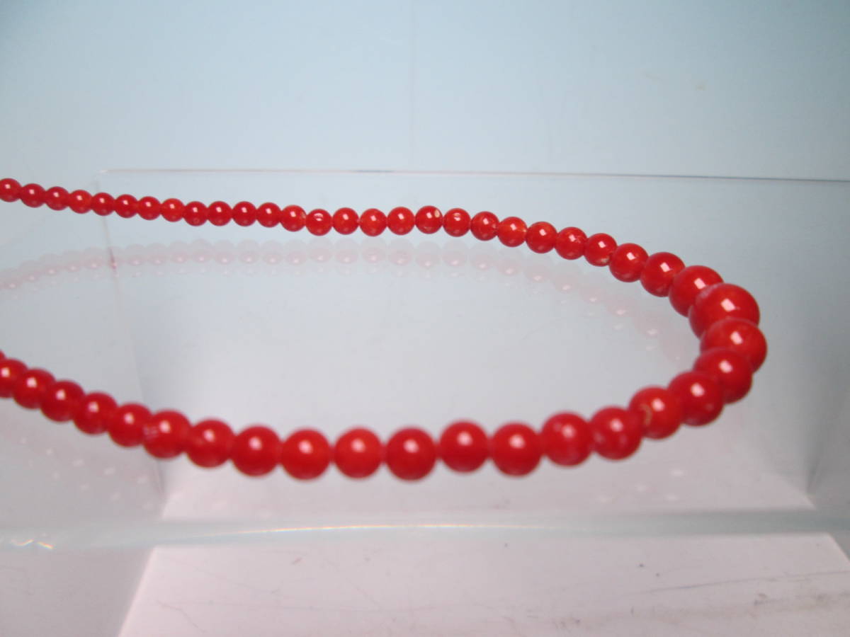 *SILVERbook@.. red .. sphere 3mm~7,5mm. necklace 12g case attaching 