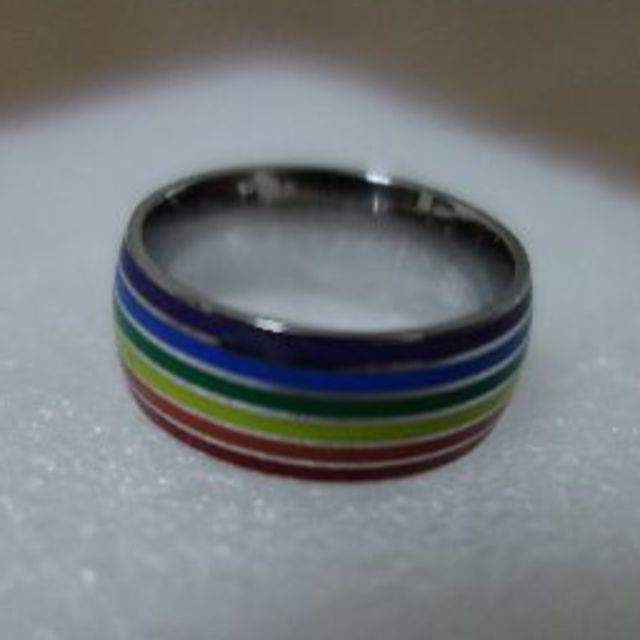 レインボー 6カラー 虹色 レインボーリング 多様性 リング 指輪 14号 LGBT LGBTQ レズビアン ゲイ かわいい おしゃれ 北欧 ヨーロッパ 韓国_画像3