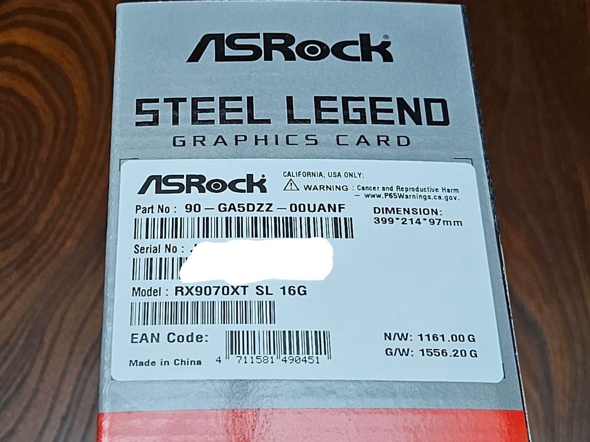 ASRock Radeon RX 9070XT Steel Legend 16G 新品・保証あり ASRock Radeon RX 9070XT Steel Legend 16G 新品・保証あり