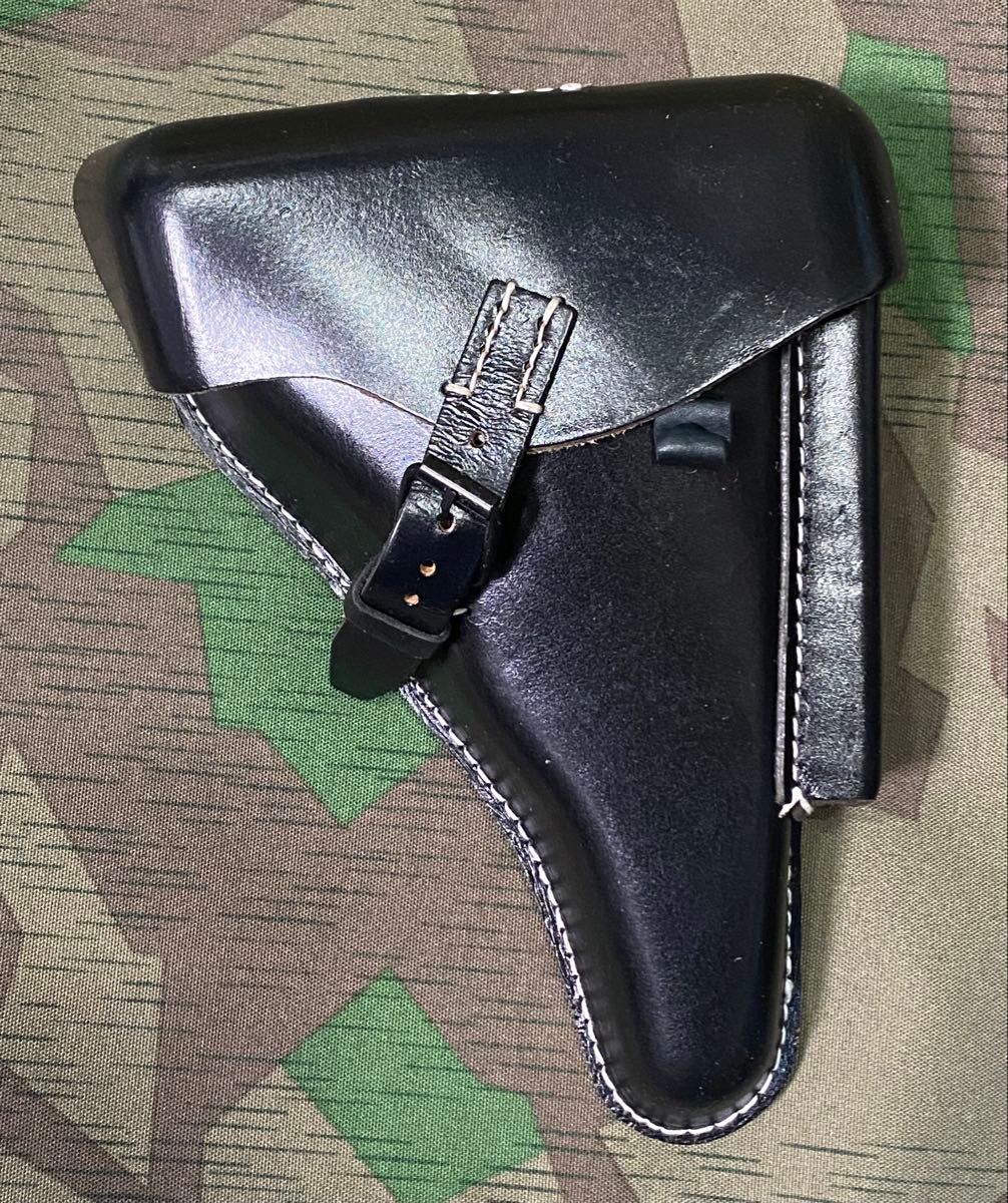 WWⅡ ドイツ軍 ルガーP08用ホルスター(黒色)レプリカ★刻印有り★降下猟兵 WWⅡ ドイツ軍 ルガーP08ホルスター(黒色)レプリカ 刻印有り