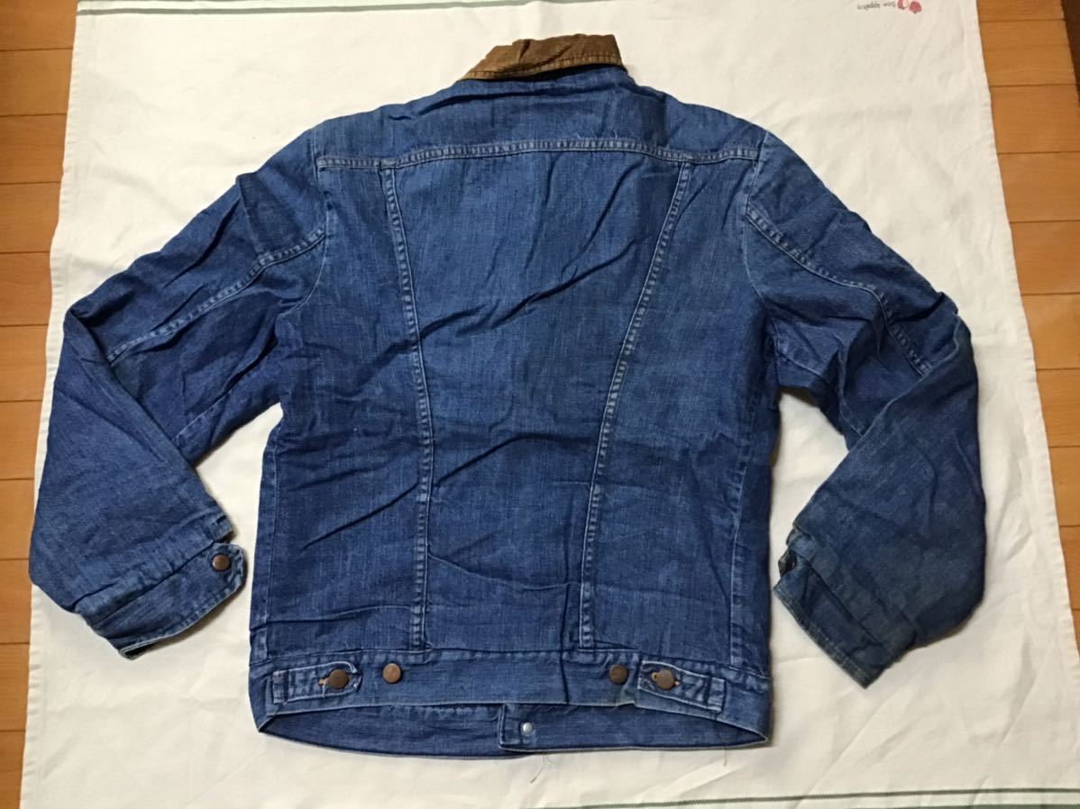 USA производства *70*s первый период Vintage Wrangler Wrangler ворсистый подкладка толстый Denim жакет 40 L размер *G Jean kau Boy we Stan 