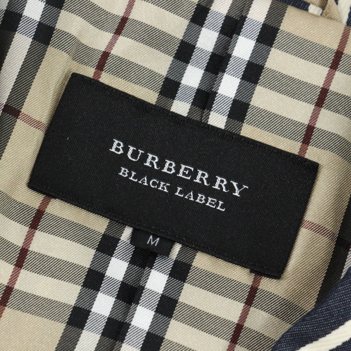 【極上品】BURBERRY BLACK LABEL ストライプ テーラードジャケット M ノバチェック コットン バーバリー ブラックレーベル