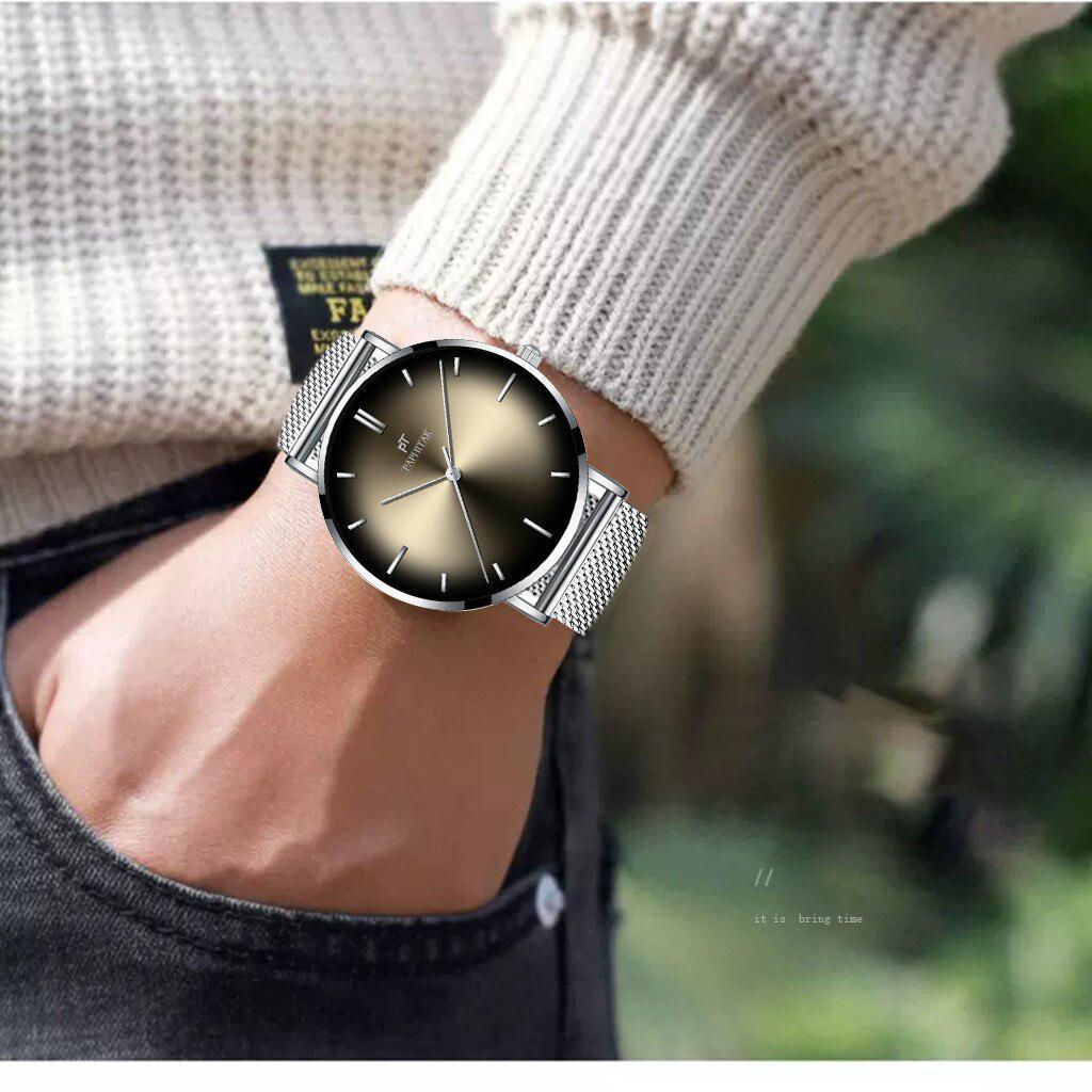 高級メンズ腕時計ステンレス鋼薄板腕時計メンズクォーツ腕時計カジュアルメッシュストラップスポーツウォッチ時計 2020_画像1