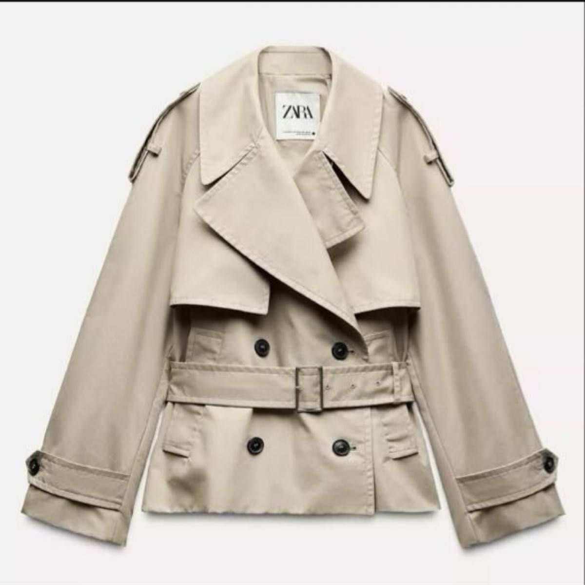ZARA ショート丈トレンチコート ベージュ Sサイズ|Yahoo!フリマ ZARA ショート丈トレンチコート ベージュ Sサイズ|Yahoo!フリマ
