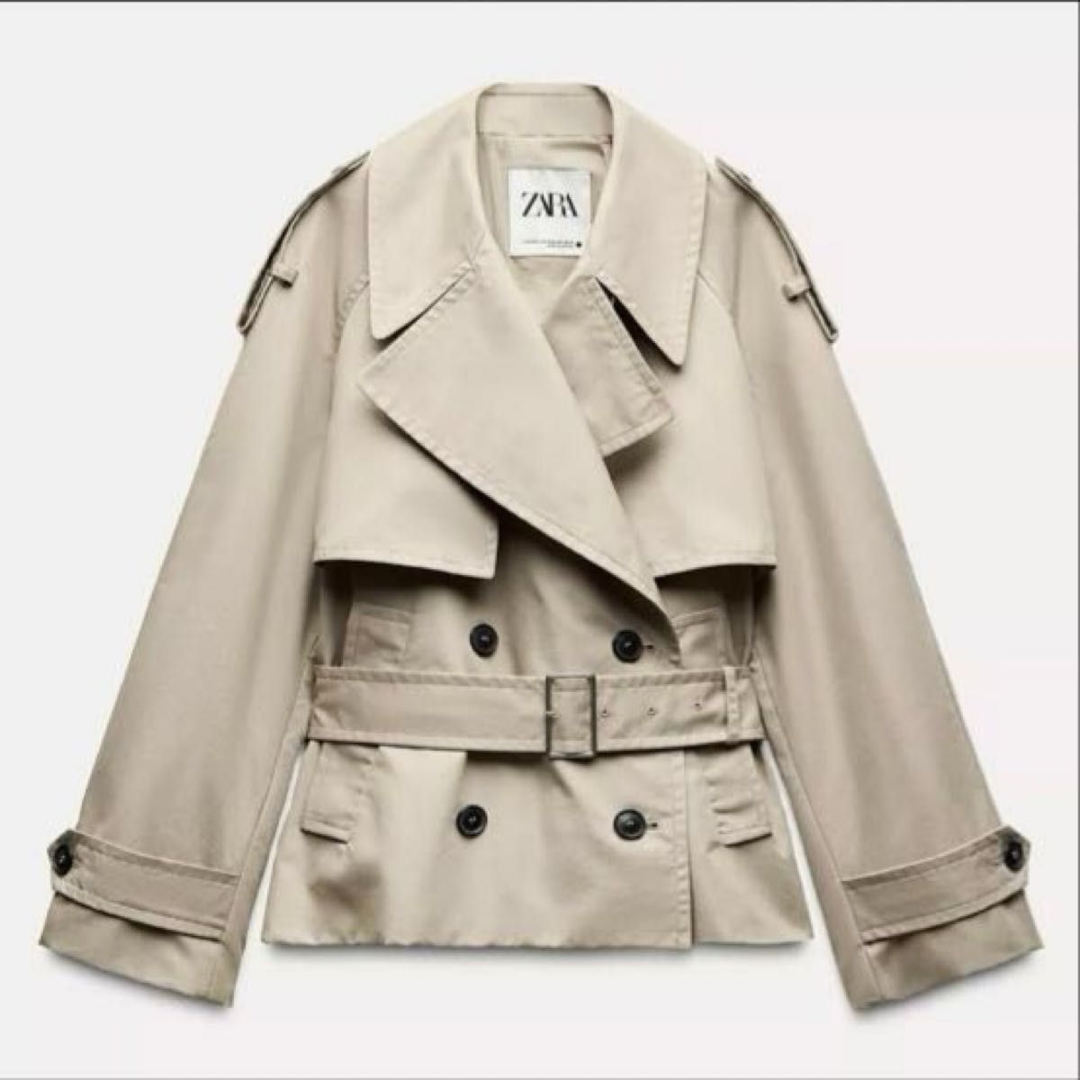 ZARA ショート丈トレンチコート ベージュ Sサイズ|Yahoo!フリマ ZARA ショート丈トレンチコート ベージュ Sサイズ|Yahoo!フリマ