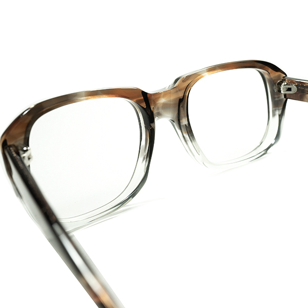上級コンサバティブ UKクラシックモダン1960s-70s デッドストック MADE IN ENGLAND 立体肉厚 SQUARE英国式ウェリントン 眼鏡 size 48/20 _画像4