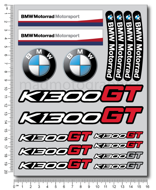 送料無料 BMW K1300GT motorcycle motorrad ラミネート ステッカー デカール セット シート_画像1
