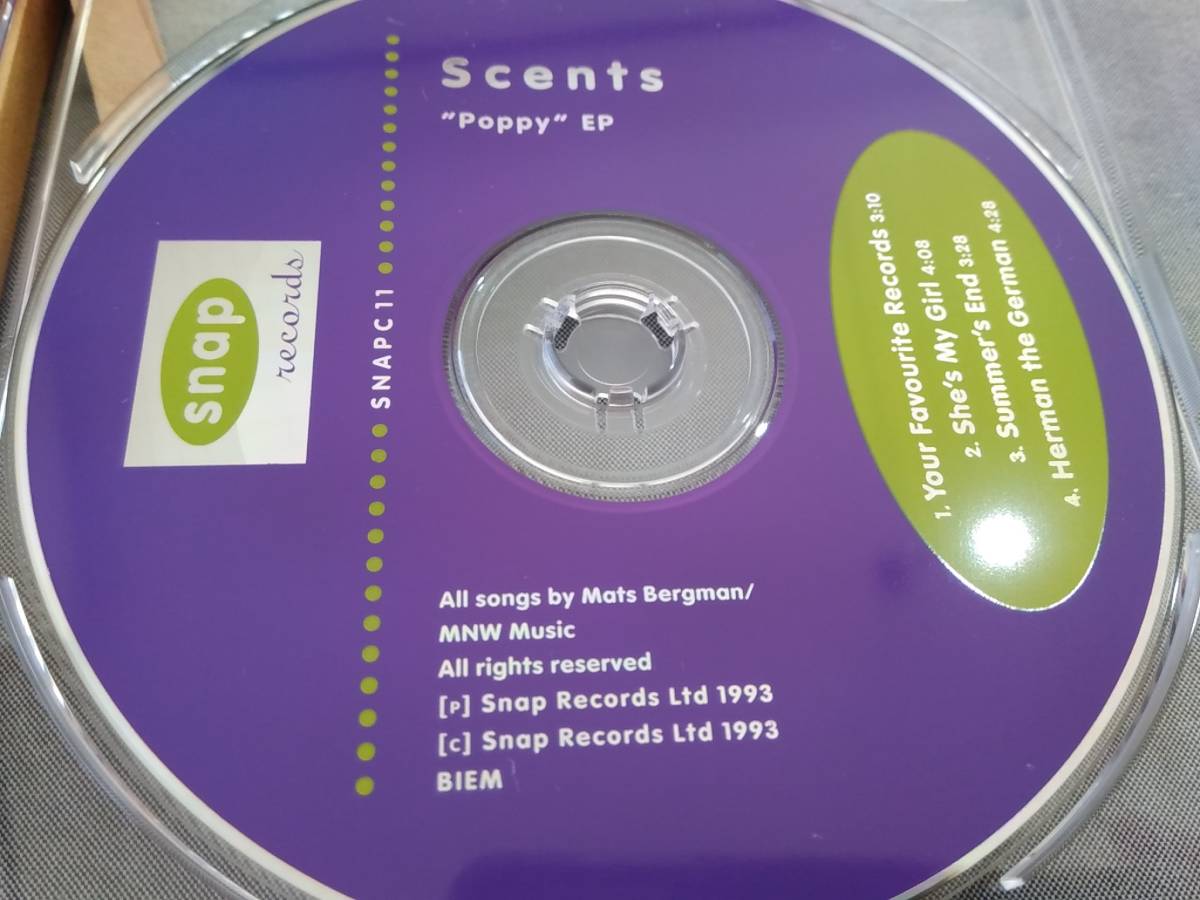 X313c 即決有 中古輸入CD スウェディッシュポップ SCENTS/Poppy EP センツ/ポピー 北欧ポップ TORE JOHANSSON トーレ・ヨハンソン_画像3