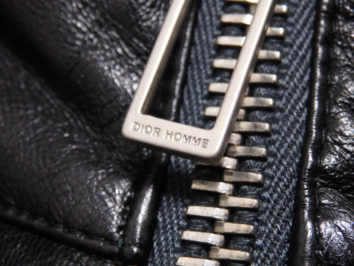 ディオールオム Dior ダウンジャンパー ダウンジャケット レザー 羊革 48 定価26万円 OH3143501566 ZOOEZOKK_画像6