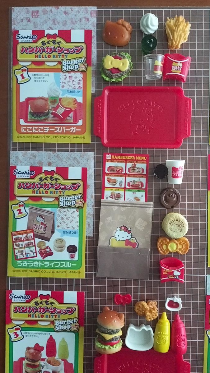 リーメント ハローキティ もぐもぐハンバーガーショップ 全8種コンプ サンリオ マスコット 食玩 おままごと ごっこ遊び レア