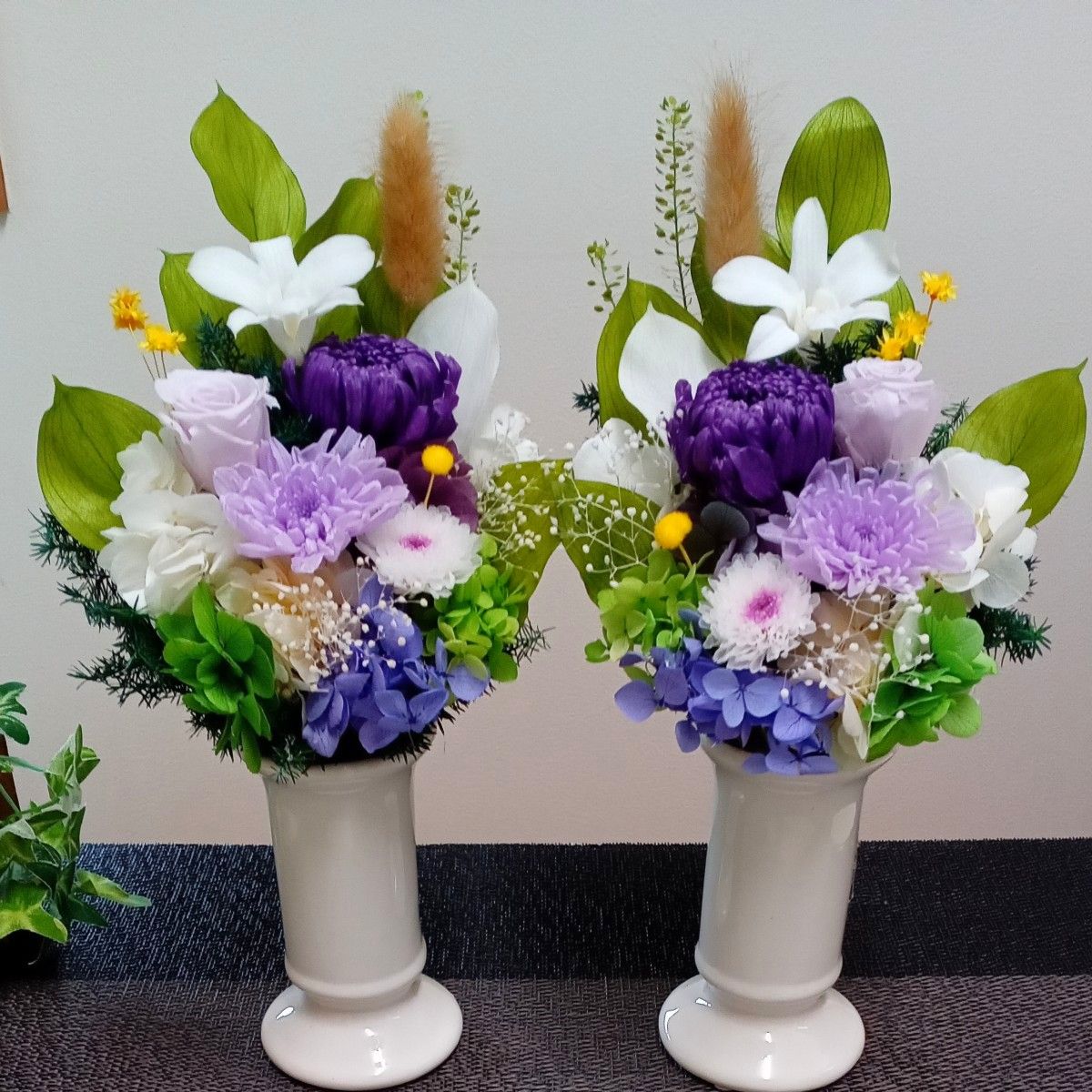 プリザーブドフラワー仏花 一対 命日 四十九日 一周忌 三回忌 プリザーブドフラワー仏花 一対 命日 四十九日 一周忌 三回忌