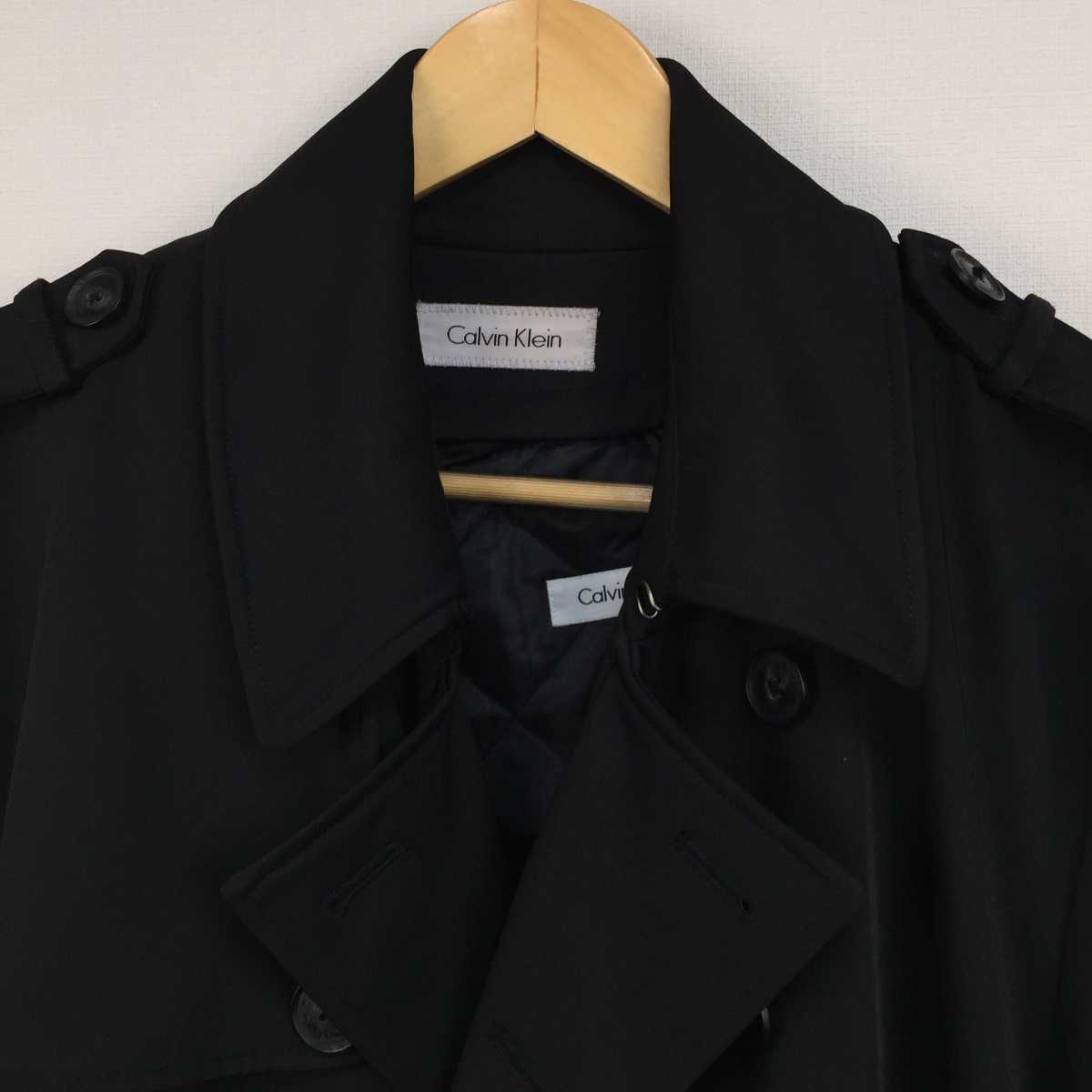  beautiful goods Calvin Klein trench coat black size 42 goods can be returned talent free shipping 
