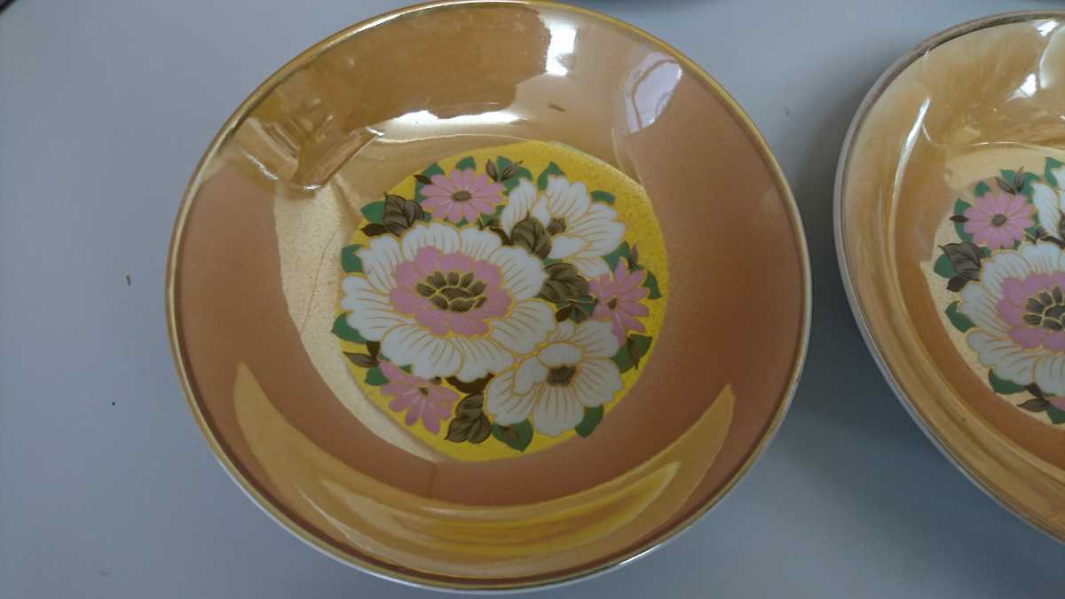 昭和レトロ　当時もの Aurora China 小皿　銘々皿　5枚　金彩 アンティーク_画像3