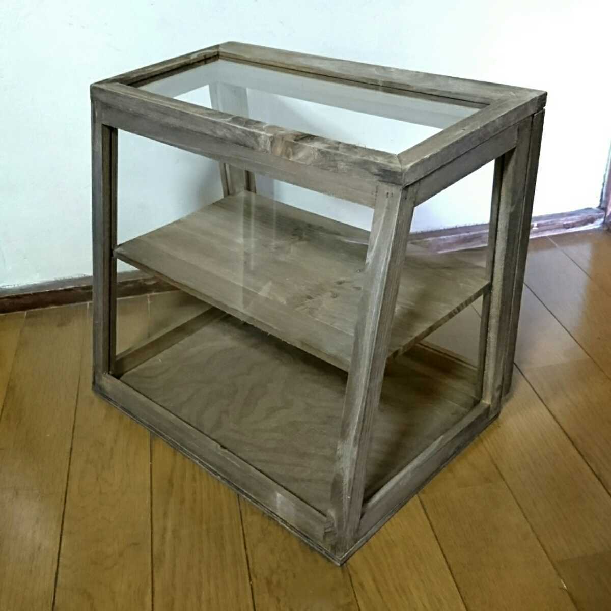  new goods glass showcase display antique simple wooden glass case glass case natural small size shelves display shelf cabinet 