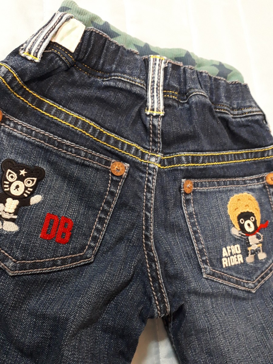 ダブルB 110cm アフロライダー 豪華デニム ハーフパンツ ミキハウス