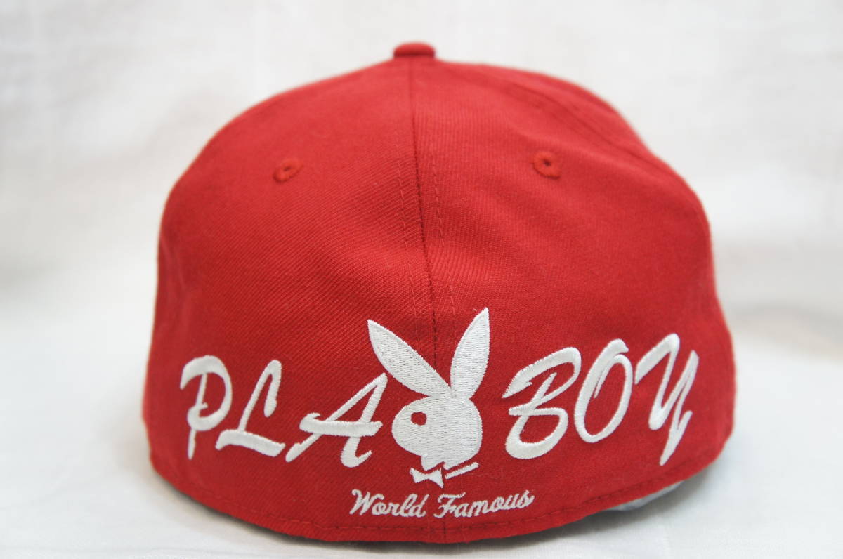 Ｏ54453F　Supreme シュプリーム New Era ニューエラ Playboy プレイボーイ 帽子 キャップ 赤 レッド 58.7cm【中古】_画像3