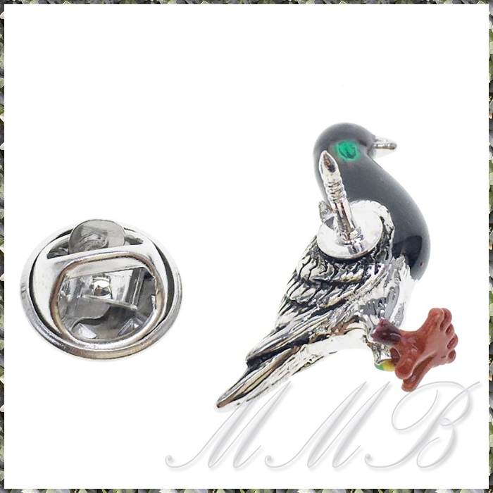 [BROOCH] Lapel Pin Real Pigeon ビューティフル エナメル彩色 ピジョン 鳩 (ハト) ハイ クオリティ 襟 PINS ピン ブローチ 【送料無料】_画像3