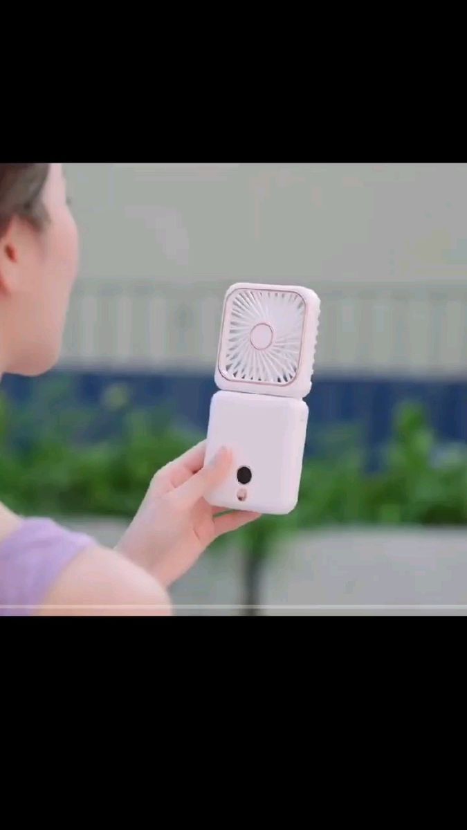 ポータブルハンディファン ミラー付き 首かけ
