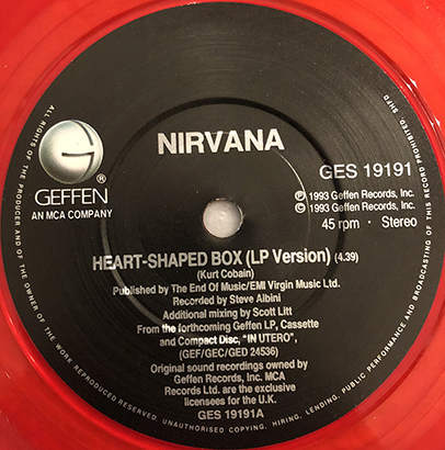#NIRVANA new goods limitation 2550 sheets 1993 year Heart-Shaped Box 7*EP Red Transparent France original record GES 19191 SUB POP Geffenniruva-na