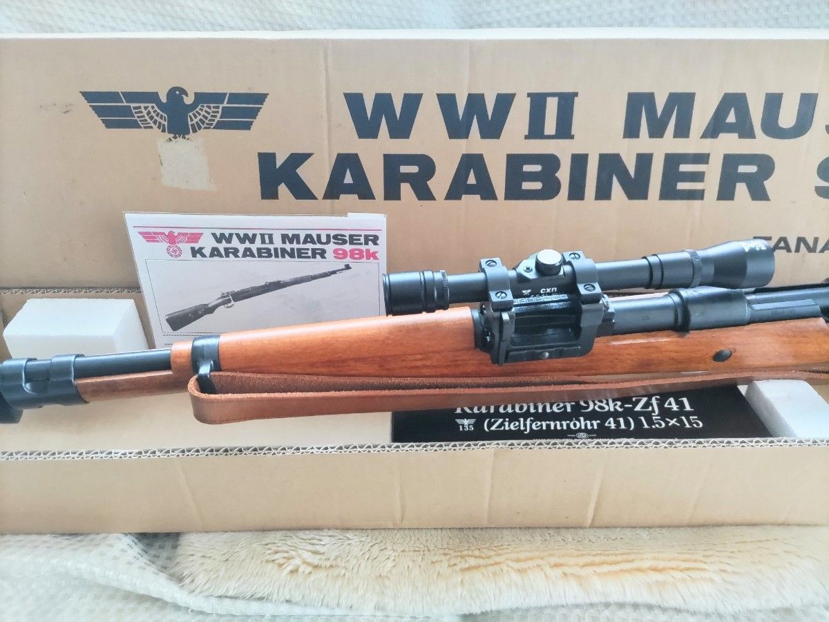ほぼ新品美品】タナカ製マウザーkar98k+ZF41スコープ 革製 ほぼ新品美品】タナカ製マウザーkar98k+ZF41スコープ 革製