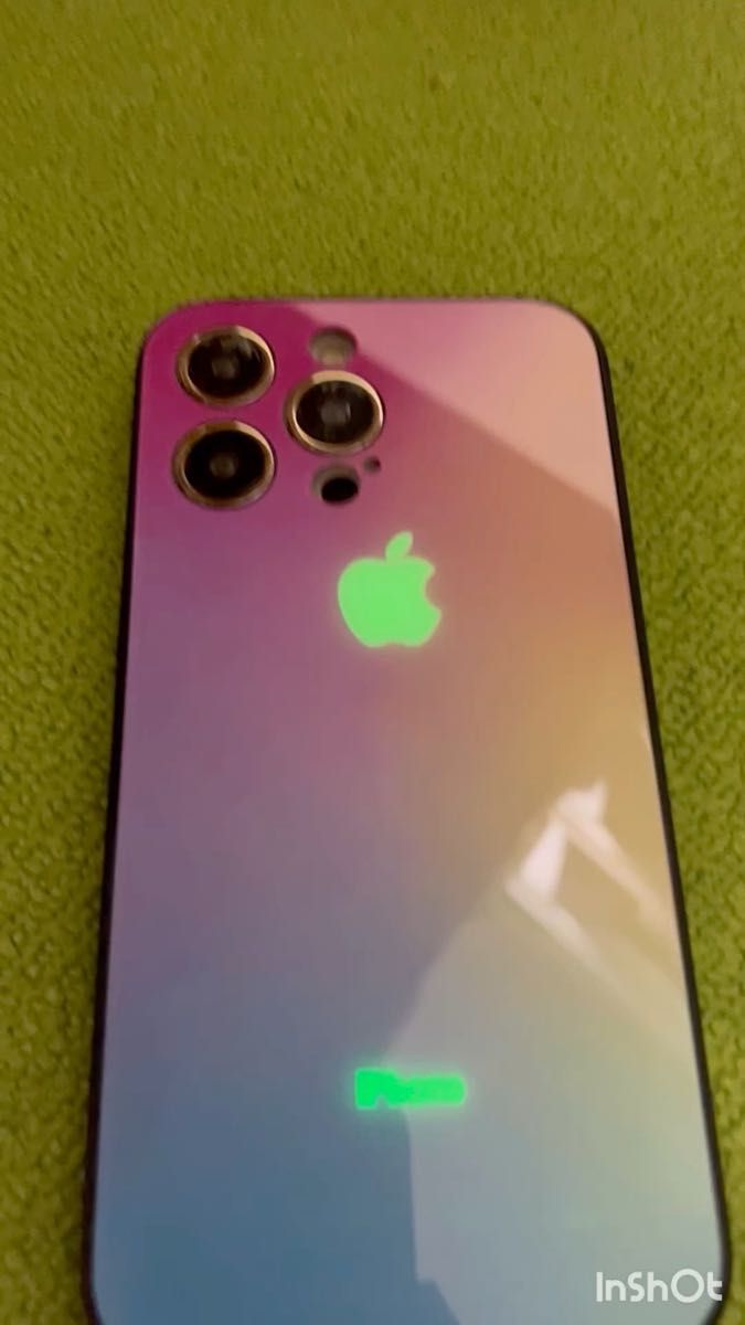 限定 レンズ保護Ver. 光る! iPhone13promax レインボー iPhoneケース LED led 人気 発光 安い