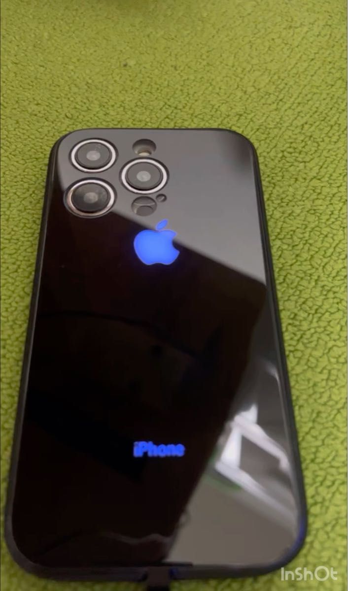 限定 レンズ保護Ver. 光る! iPhone14promax ブラック iPhoneケース LED led 人気 発光 安い
