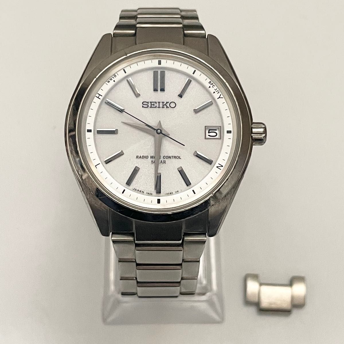 【即発送】 セイコー ブライツ 電波ソーラー メンズ 腕時計 SAGZ079 白文字版 チタン ビジネス ドレス SEIKO