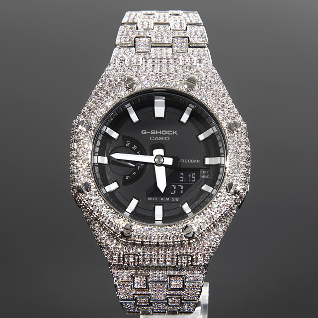 新作入荷!!】 カスタム G-SHOCK GA2100 CZダイヤ(キュービック