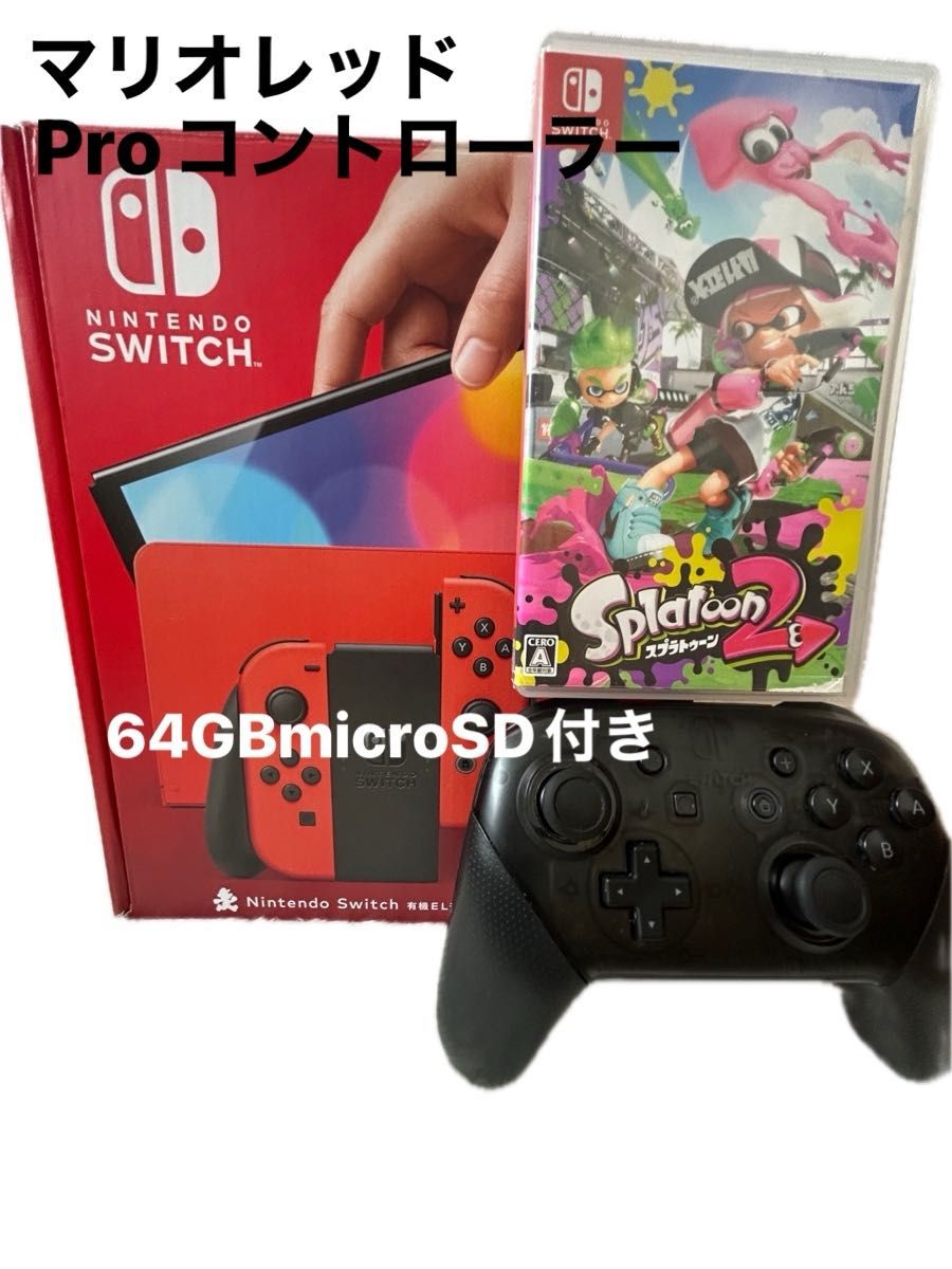 Nhintendo Switch 有機ELモデル マリオレッド プロコン純正 Nhintendo Switch 有機ELモデル マリオレッド プロコン純正