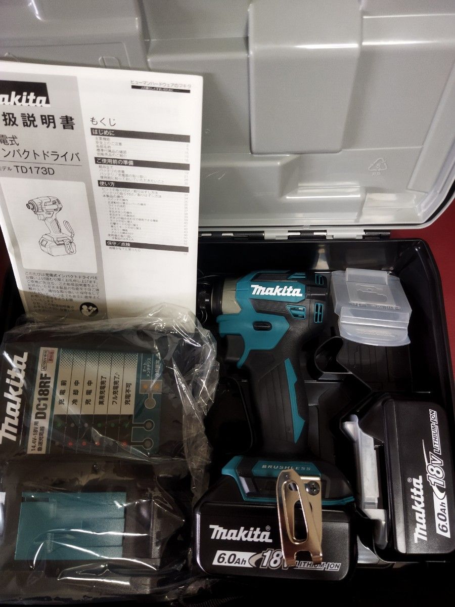 新品未使用 マキタ TD173DRGX 充電式 インパクトドライバー 純正品 BL1860Bバッテリー2点 DC18RF充電器