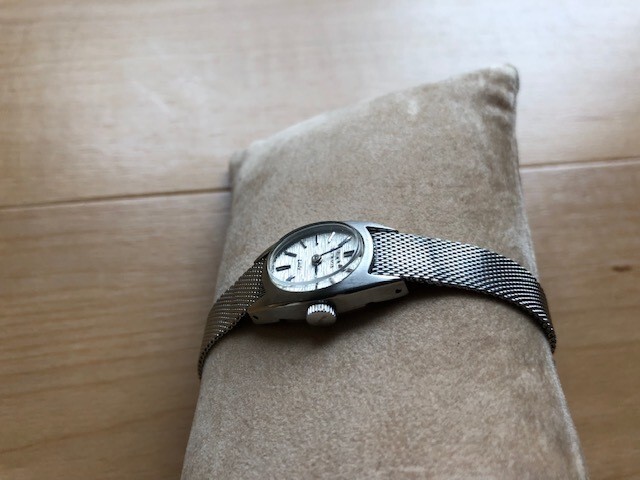 良品 希少 レア アンティーク TECHNOS テクノス SWISS Lady シルバー ヴィンテージ 手巻き レディース 腕時計