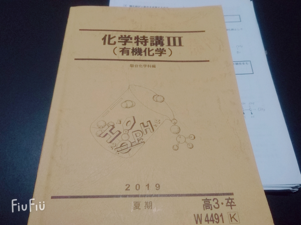 駿台　化学特講Ⅲ有機化学　19年　夏期　難関大　授業プリント 東進 Z会 ベネッセ SEG 共通テスト　駿台 河合塾 鉄緑会 