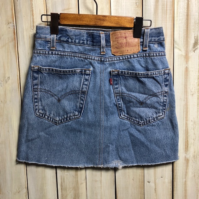 USA古着 Levis リメイクデニムミニスカート Mぐらい リーバイス アメリカ古着 ヴィンテージ ①