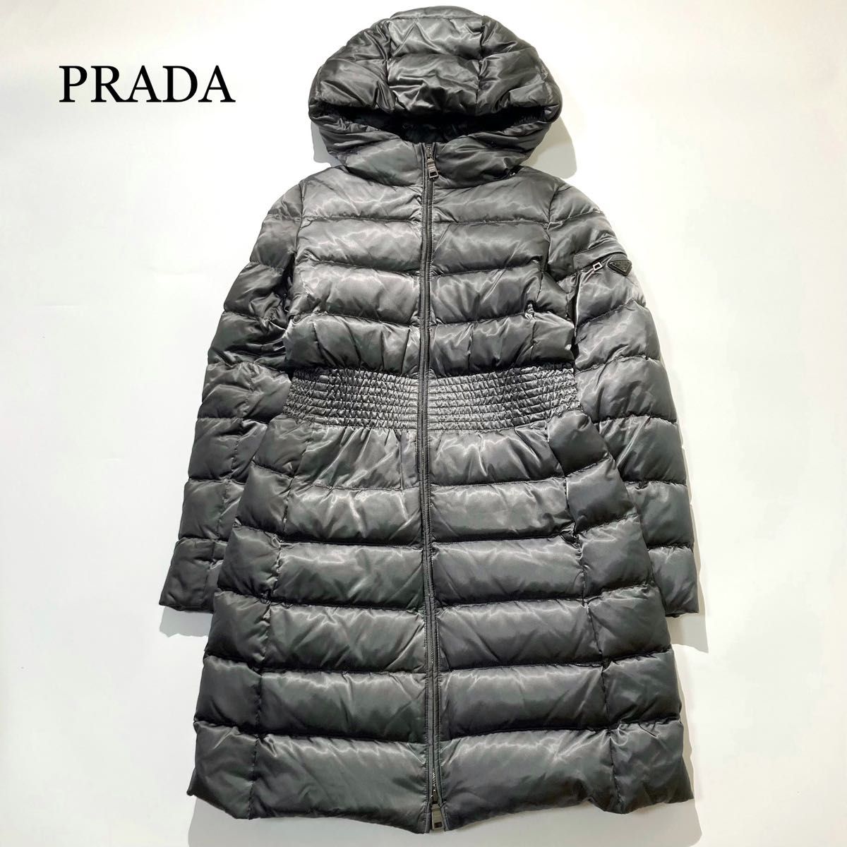 美品】PRADA プラダスポーツ ダウンジャケット ロング 三角ロゴ 美品】PRADA プラダスポーツ ダウンジャケット ロング 三角ロゴ