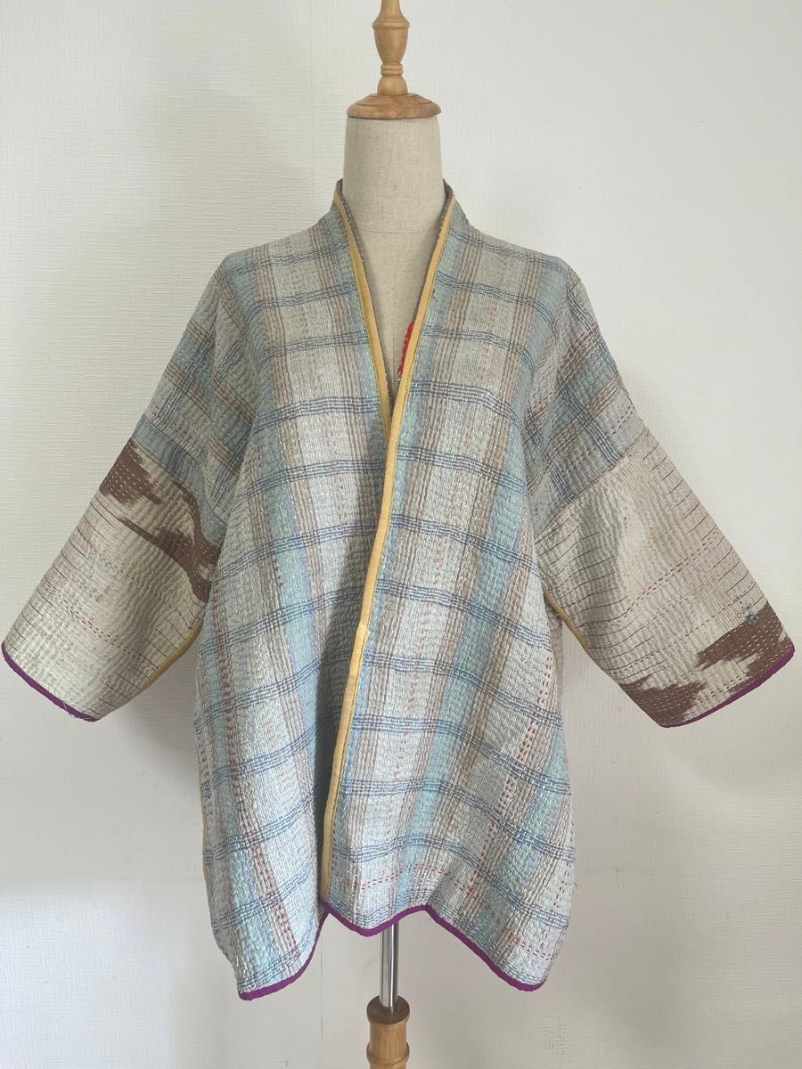 古布 パッチワークコート 刺し子 襤褸 リバーシブル ジャケット 古布 パッチワークコート 刺し子 襤褸 リバーシブル ジャケット
