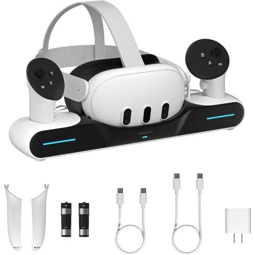 Maecker メタクエスト3用メッカー充電ドック 充電ステーション メタクエスト3用磁気充電器 アクセサリー 充電ス