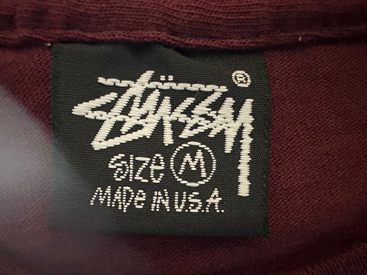 超激レア 80's STUSSY OLD SKOOL FLAVOR TシャツM ボルドー 黒 超激レア 80's STUSSY OLD SKOOL FLAVOR TシャツM ボルドー 黒