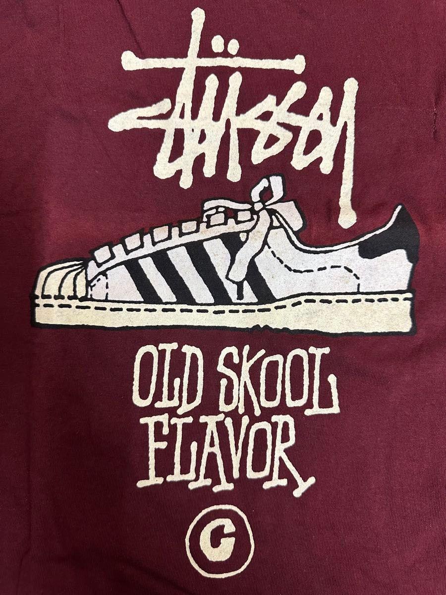 超激レア 80's STUSSY OLD SKOOL FLAVOR TシャツM ボルドー 黒 超激レア 80's STUSSY OLD SKOOL FLAVOR TシャツM ボルドー 黒