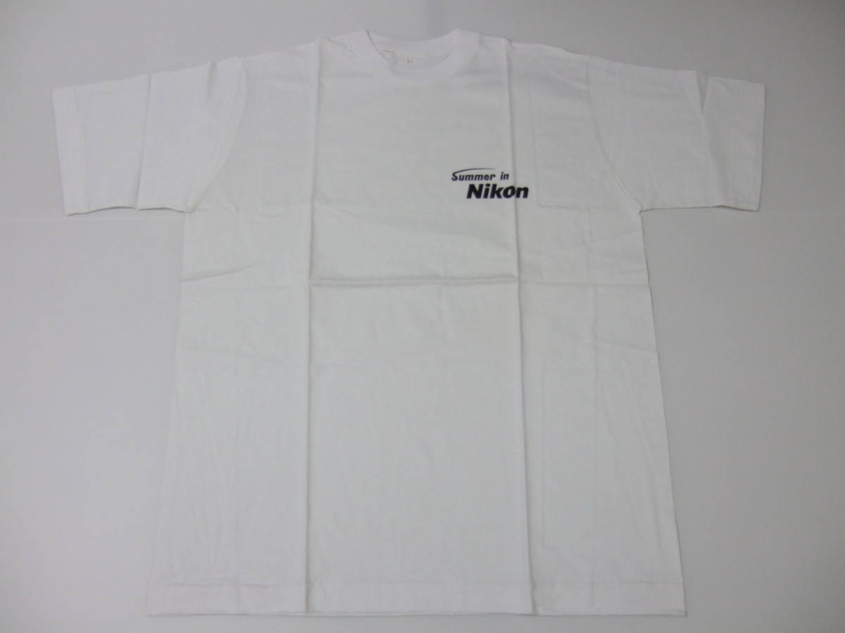 Tシャツ summer in NIKON ニコン 企業 ロゴ ホワイト Lサイズ メンズ 　未使用_画像1