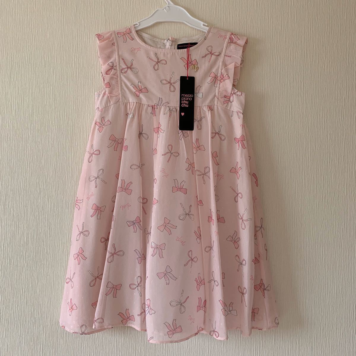Paypayフリマ 新品 メゾピアノ リボン柄肩フリルワンピース 140 Paypayフリマ 新品 メゾピアノ リボン柄肩フリルワンピース 140