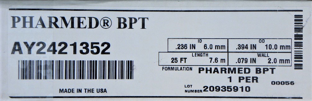 ★長寿命！シリコンの30倍！SAINT-GOBAIN/TYGON/ファーメドBPTチューブ(AY2421352/φ6.0X10mm/肉厚2.0mm/7.6m/ベージュ)24,090円新品_画像3