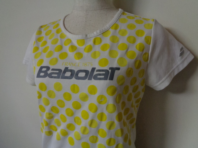 BABOLAT（バボラ） Logo Tシャツ（L）白 ドット_画像2