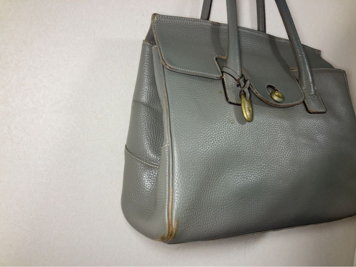 TOFF&LOADSTONE トートバッグ ループボタン グレー レザー TOFF&LOADSTONE トートバッグ ループボタン グレー レザー
