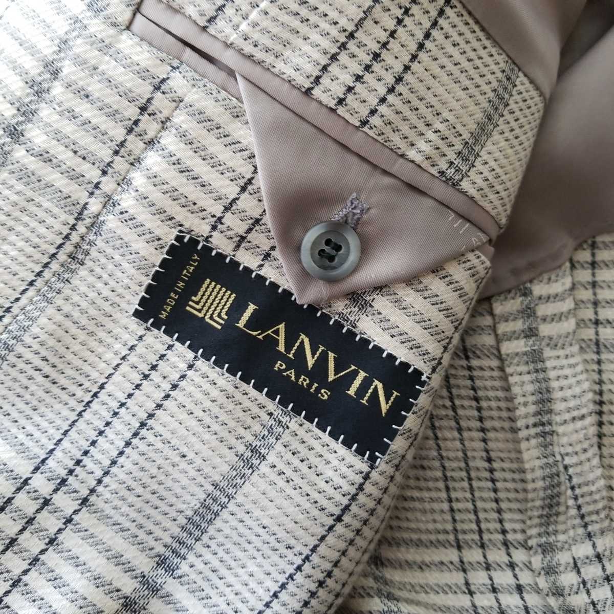 新品LANVIN PARISランバンメンズ麻ジャケット春夏物カラーグレー